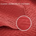 thumbnail image 5 of Exclusivo Mezcla 2-Piece Twin Size Quilt Set, Basket Quilted Bedspread/Coverlet/Bed Cover(68"x 88", Red), 5 of 7