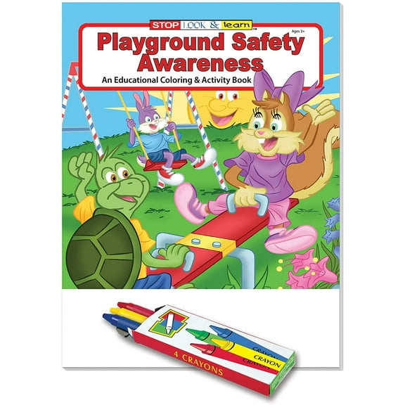 25 Pack - Playground Safety Awareness Kid's Educational Coloring & Activity Books