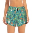 thumbnail image 2 of Gukieu Mushrooms and Flowers Print Women's Sports Shorts with Drawstring Elastic Waistband for Running, Yoga, Fitness-XX-Large, 2 of 7