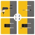 thumbnail image 5 of Soporte de pared para escobas de acero inoxidable, fácil instalación para cualquier superficie, diseño antideslizante, mecanismo de empuje con una mano, organizador de suministros de limpieza que, 5 of 5