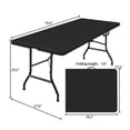 thumbnail image 4 of Leumius 6 Foot Folding Table,Fold-in-Half Plastic Table,Indoor Outdoor Picnic Party Dining Camp Tables,Black, 4 of 9