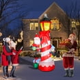 8Ft Height Christmas Inflatable Santa Penguin Lighthouse Outdoor Decorations, Inflatables
