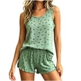 thumbnail image 4 of NTACZA Womens Pajamas Set Cute Modal Sleeveless Tank Top and Shorts Round Neck Soft Pjs Loungewear Floral 2 Piece Sleepwear Sets Size L, 4 of 5