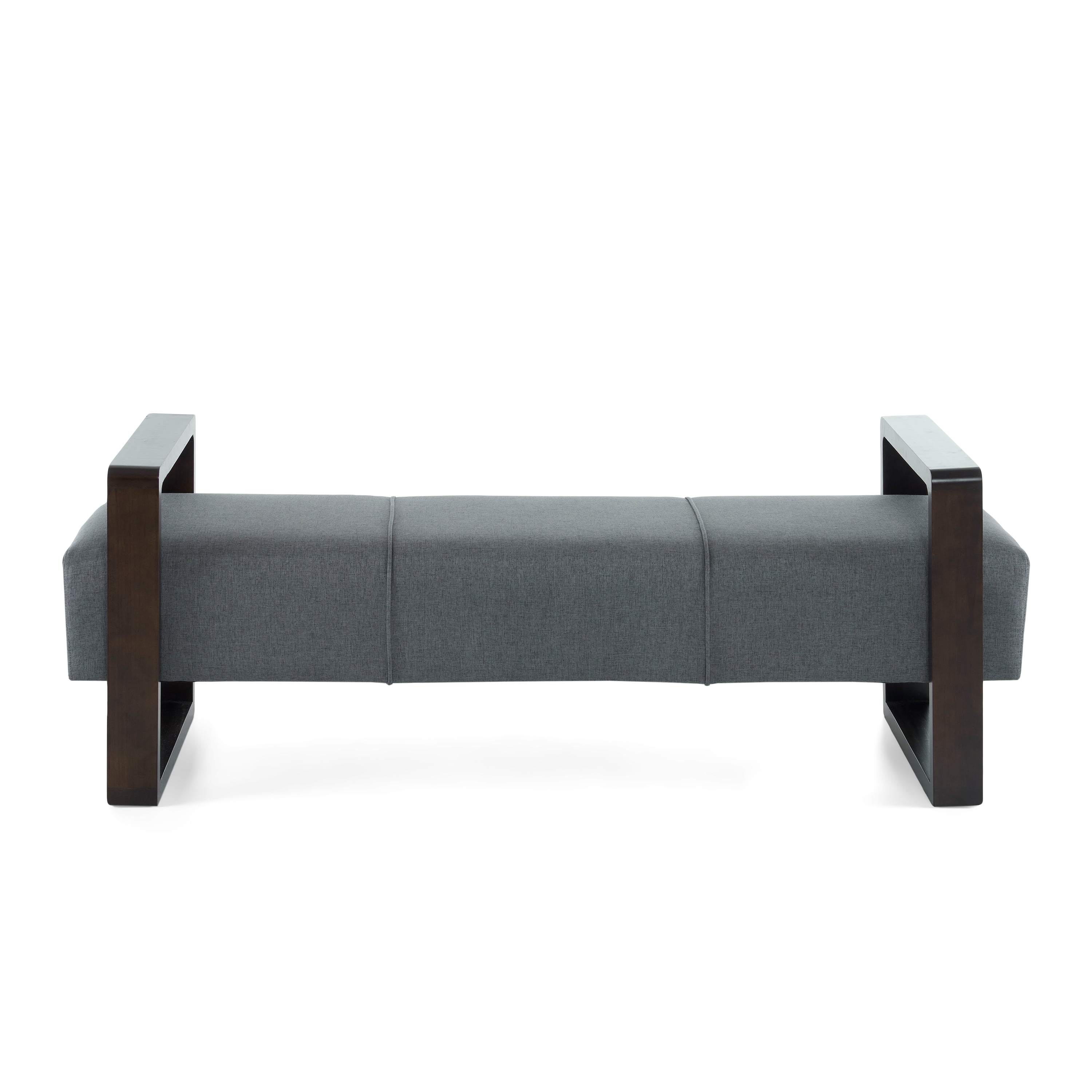 Aukfa Long Linen Ottoman Bench,Upholstered Entryway/Bedroom Footrest & End-of-Bed Bench, 300 lbs Capacity,Gray