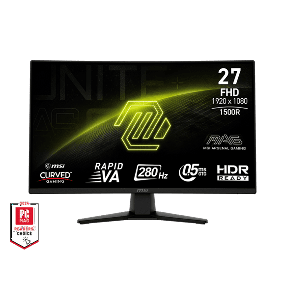 MSI 27" 1920 x 1080 (FHD) 280Hz 0.5ms (GTG) Curved 1500R Rapid VA Gaming Monitor Tilt adjustable (MAG 274CXF)