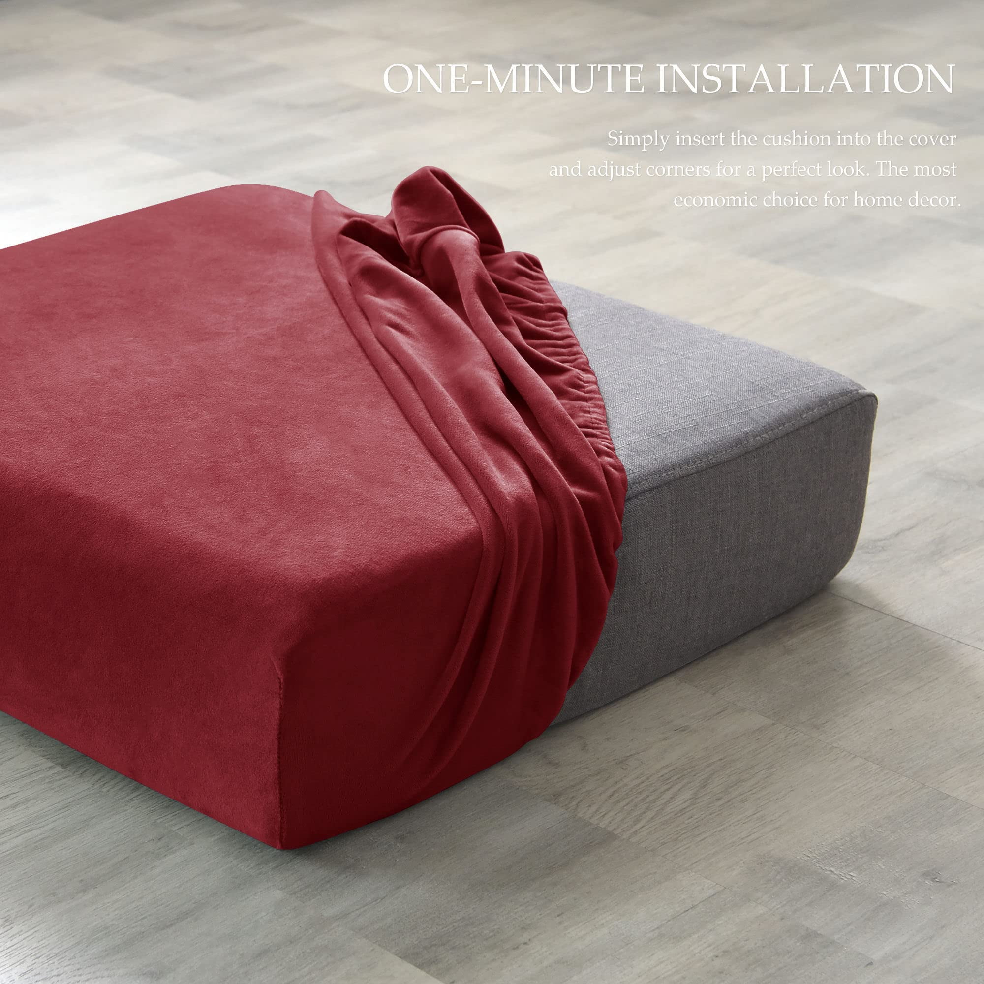 Velvet Sofa Seat Cushion Covers, Sofa Cushion Covers Stretch Couch Cushion Cover Soft with Elastic Bottom Sofa Seat Cover for Chair Sofa-Peacock blue-3-seater