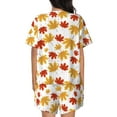 thumbnail image 6 of Fuzoiu Maple Leaf Print Women's Short-Sleeved Pajama Set,Lounge Sleepwear Set,Womens Pajama Sets 2 Piece,Button-Up Top and Shorts with Pockets-4X-Large, 6 of 7