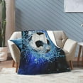 thumbnail image 4 of Soccer Blanket Sports Fleece Throw Blanket Super Soft Warm Cozy Fuzzy Plush Blanket Gifts for Girls Boys Kids Bed Decor 50"X60", 4 of 6