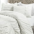 thumbnail image 2 of Lush Decor Darla Textured Ruching Comforter, Full/Queen, White, 3-Pc Set, 2 of 6