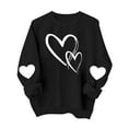 thumbnail image 6 of FAWUUDO Valentines Day Shirts Women Valentine Crewneck Sweatshirts Love Heart Sweatshirt Valentine's Long Sleeve Tops Black L, 6 of 9