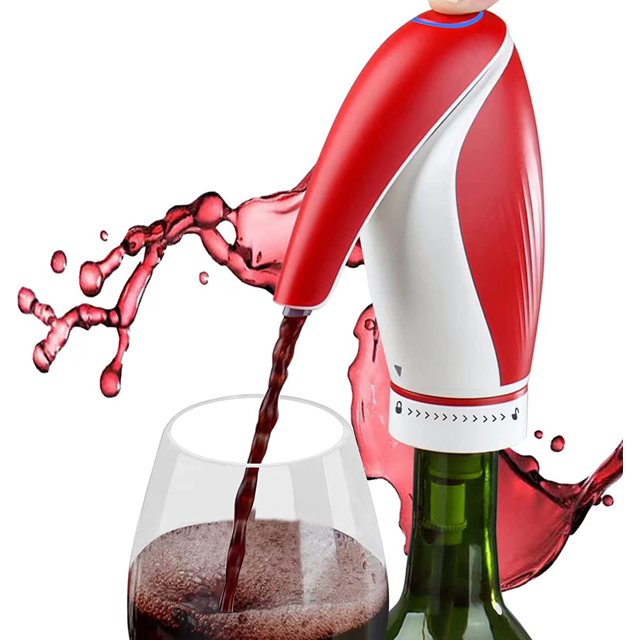 Decantador de vino inteligente. Bomba dispensadora de vino, el mejor regalo para los amantes del vino o para uso propio, aireador de vino eléctrico (rojo) XianweiShao 9024715970299