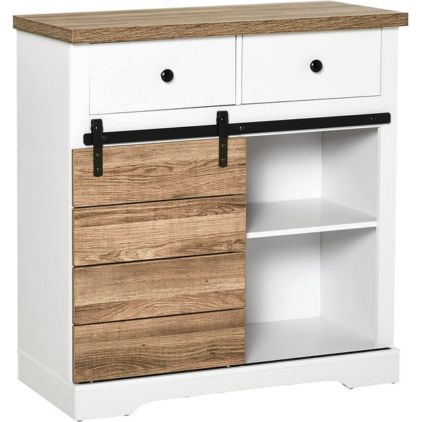 Farmhouse Coffee Bar Barn Door Wine with Storage