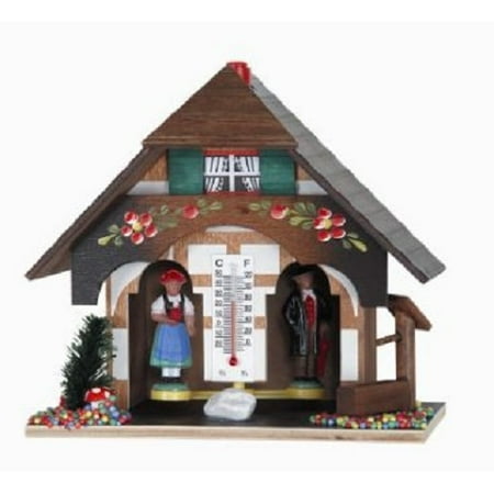 - Pinnacle Peak Trading Co Weather House with Black Forest Couple and Hand Painted Flowers