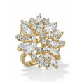 thumbnail image 4 of PalmBeach Jewelry Marquise-Cut Simulated Red Ruby or White Cubic Zirconia Flower Cocktail Ring Yellow Gold-Plated or Silvertone, 4 of 6