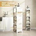thumbnail image 5 of 4 Tier Slim Bathroom Storage Cabinet with Wheels and Toilet Paper Holder, Waterproof No Assembly Required for Small Spaces, 5 of 8
