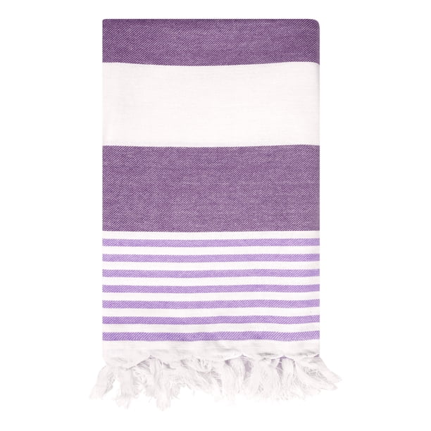 Toallas de playa de algodón REGALWOVEN, secado rápido y absorbente, sin arena, toalla de natación para viajar, piscina, yoga, deportes, púrpura 40" x 72"