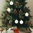 thumbnail image 5 of Flocked Christmas Ball Ornaments, 16-Pack Plastic Xmas Tree Decorations, Brown Holiday Balls for Fireplace Mantel Front Door Indoor Outdoor Decor(E-16pc), 5 of 5