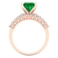 thumbnail image 4 of Clara Pucci 18K Rose Gold 2.63 Simulated Emerald Engraveable Engagement Ring + Wedding Band Set, 4 of 7