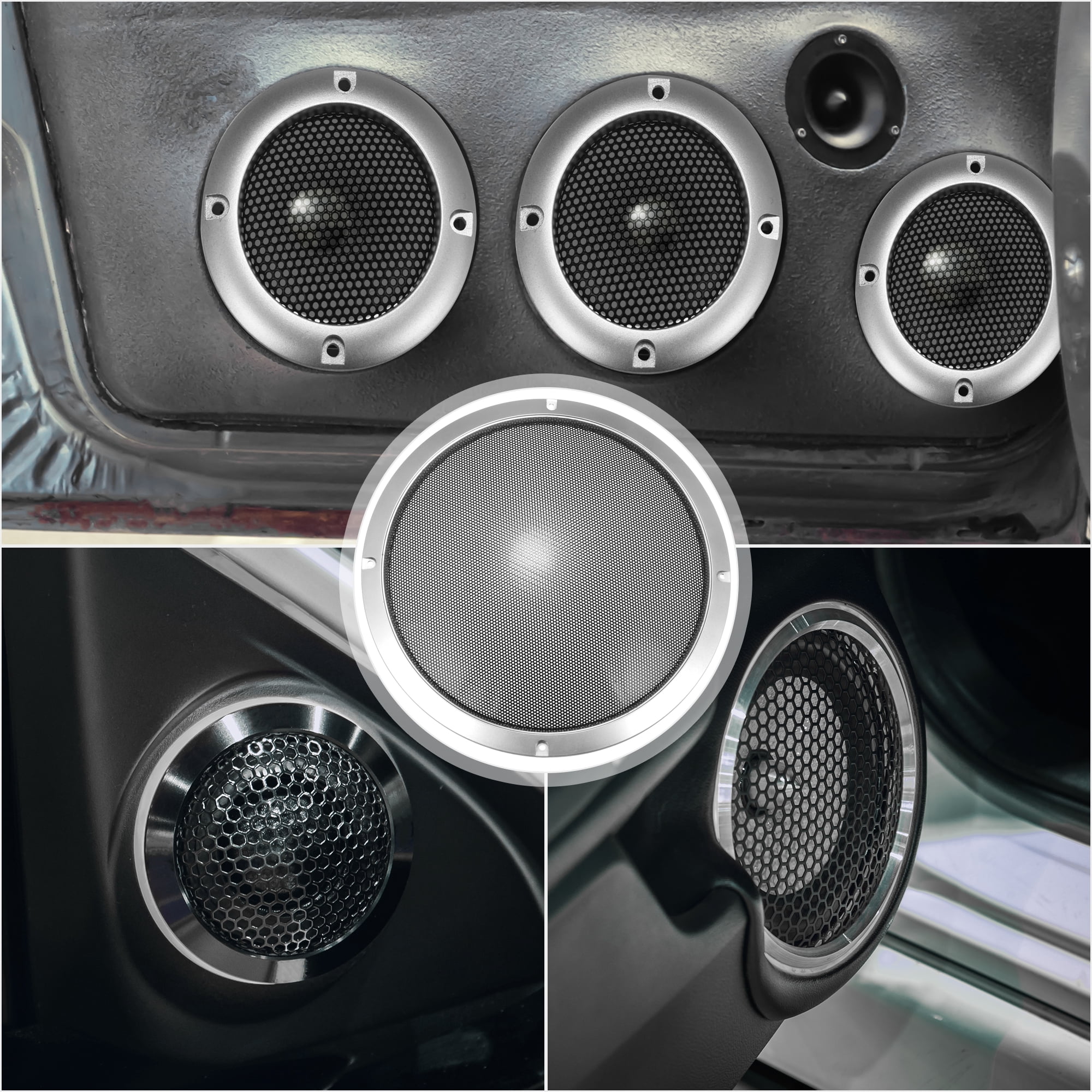 Unique Bargains 2pcs 11" Car Speaker Grille Cover Trim Round Subwoofer Grille
