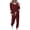 Wine, variant on 2 Piece Sets for Women Fall Pants Casual Two Piece Fall Sets for Women Women's Fashionable Loose Printed Long Sleeved Round Neck Drawstring Casual Set