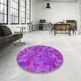 thumbnail image 4 of Ahgly Company Tapis Rond Lavable en Machine Intérieur Transitionnel Fuchsia Ou Magenta Violet, 8 Pieds Rond, 4 of 7