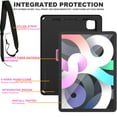 thumbnail image 3 of Allytechgroup Kids Case for iPad Pro 11 Inch 2022/2021/2020/2018/ iPad Air 4/5th 2020/2022 10.9" Tablet, Heavy Duty Shockproof Rugged Case with Shoulder Strap Kickstand Hand Strap, Black+Rose, 3 of 9