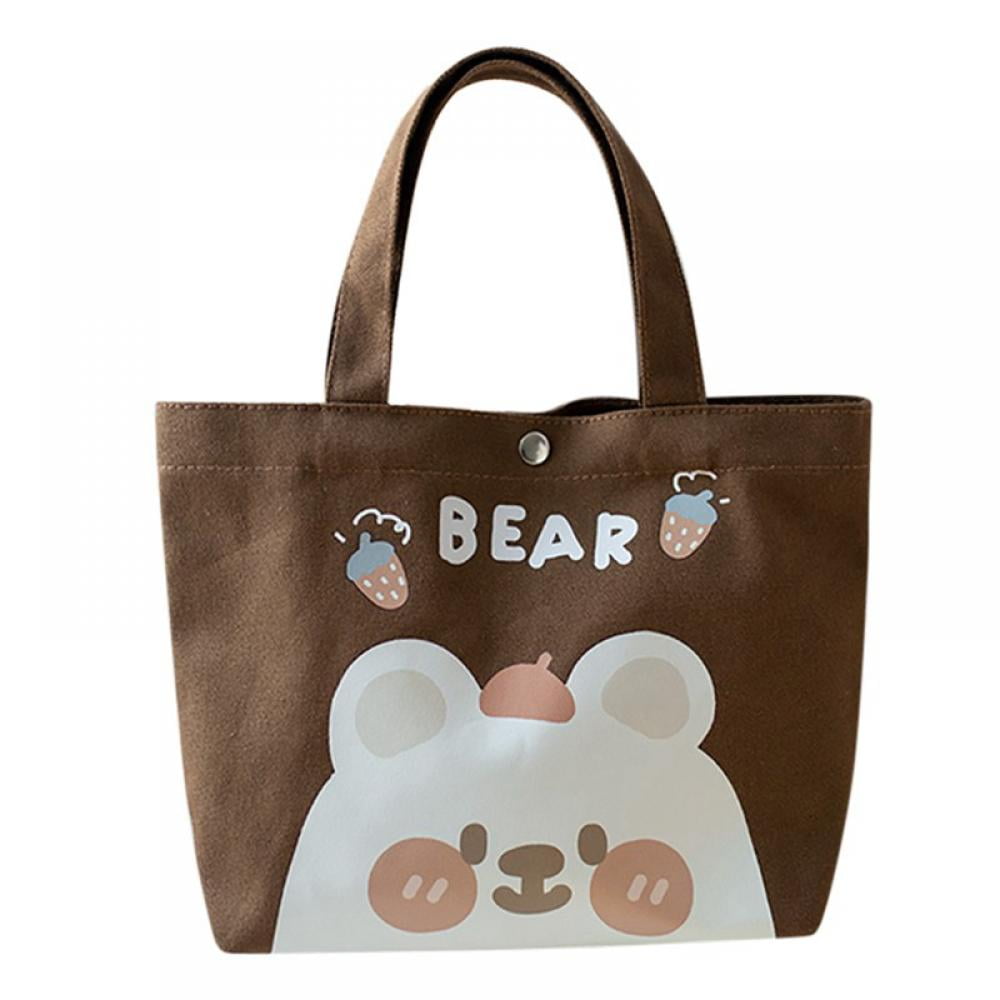 Rilakkuma san-x bear purple canvas handbag tote lunch bag storeage cartoon bag n 