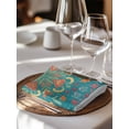 thumbnail image 6 of Green Boho Cloth Napkins Set of 4 Reusable Dinner Napkins, Shabby Vintage Ethnic Abstract Floral Art Cocktail Napkin Washable Table Napkins for Wedding/Holiday Party/Baby Shower 20"x20", 6 of 7