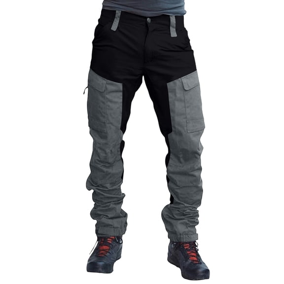 Multi-Pocket Cargo Pants for men with Side Pockets and Relaxed Fit, Durable Cargo Pants for Hiking Camping Fishing Outdoor Work Yard Tasks Weekend Adventures Black L