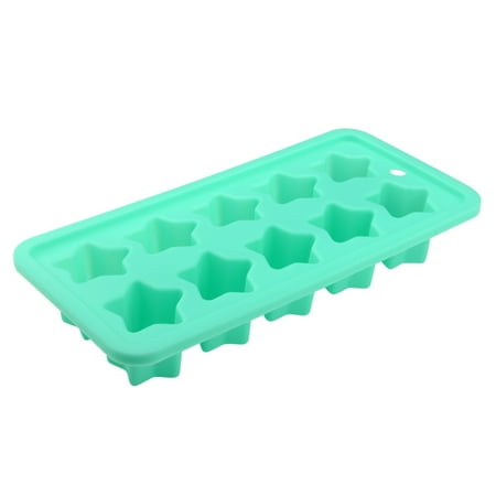 Zodaca Food-grade Silicone 10 Star Shape Rubber Ice Cube Glass Freeze Mold Ice Tray Maker Party - Mint Green