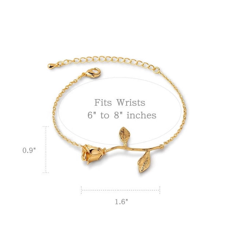 Rose Gold Brass Rose Flower Bracelet Jewelry Valentine's Day Gift