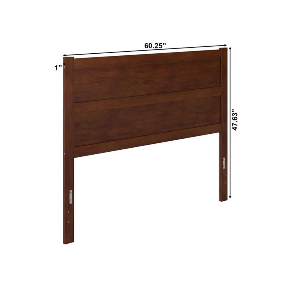 Pemberly Row Contemporary Mid-Century Panel Wood Headboard Queen Walnut