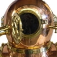 thumbnail image 3 of Full-Size U.S. Navy Mark V Copper & Brass Diving Helmet Replica with Wooden Base, 3 of 4