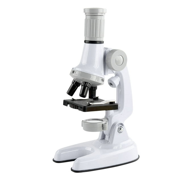 Kids Beginner Educational Microscope Kit - 100X-1200X Magnification Science Toy with Slides & Tools - Explore Biology & Nature Discovery