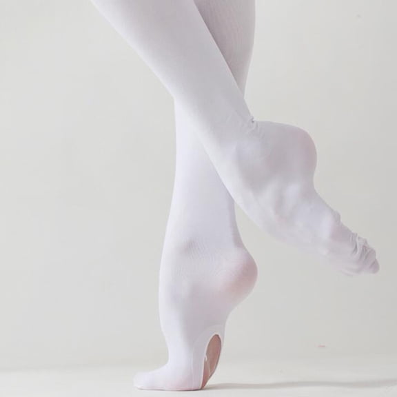 OUNONA 2 Pairs Dance Tights Ballet Nude for Stockings Women Child White