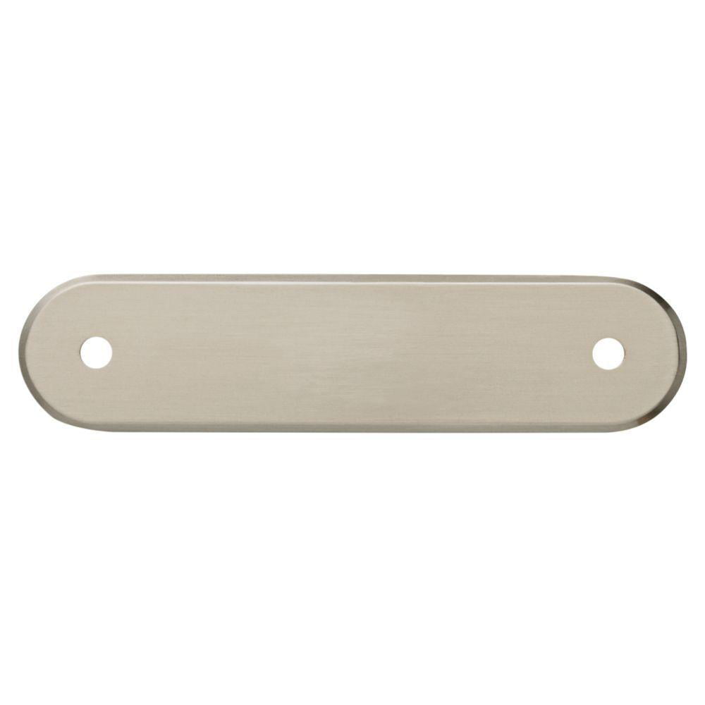 Liberty 3 In Satin Nickel Oval Cabinet, Cabinet Pull Backplates