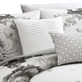 thumbnail image 4 of 7 Piece Cotton King Comforter Set with Floral Print, Gray and White, 4 of 7