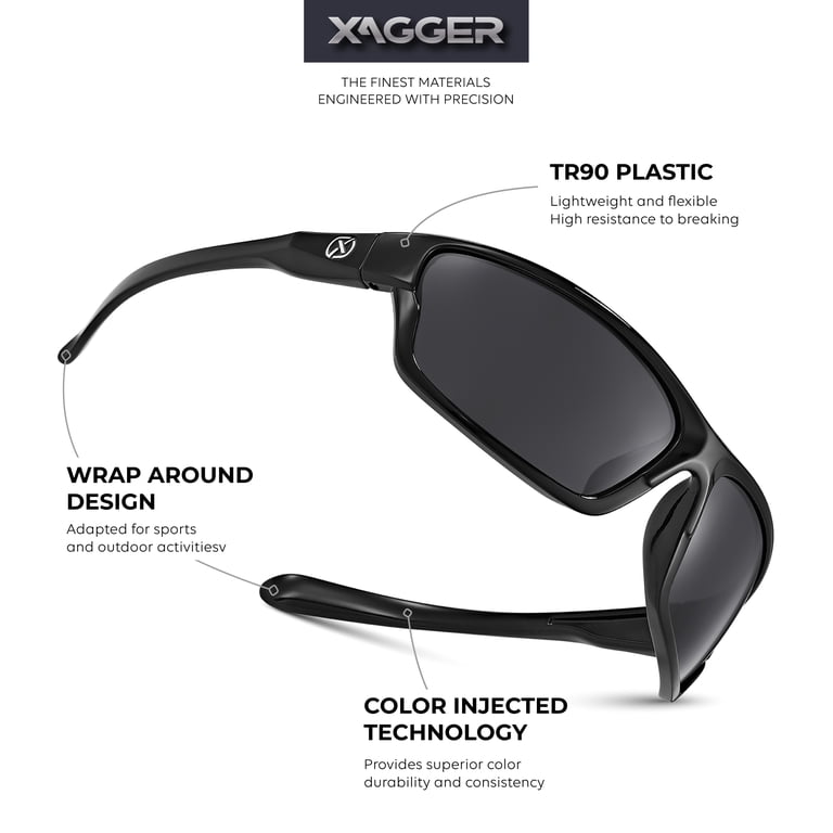 Xagger Wrap Around Polarized Sports Sunglasses for Men Women  display picture 3