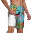 thumbnail image 3 of Balery Tropical Jungle Flamingo Mens Swim Trunks Swim Shorts for Men Quick Dry Inseam Beach Shorts with Compression Liner Pocket-XX-Large, 3 of 9