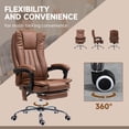 thumbnail image 6 of Vinsetto Massage Office Chair, High Back Reclining Desk Chair, Brown, 6 of 8