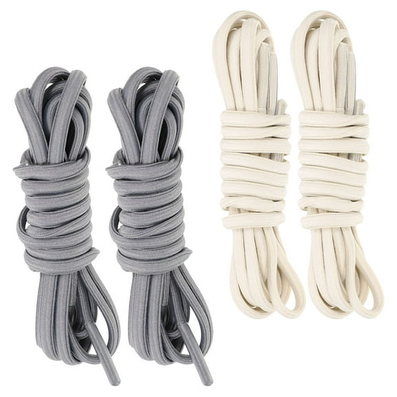 GAXIRE 2 Pairs Beige Elastic Rubber Shoe Laces for Sneakers, and Comfortable for Everyday Wear