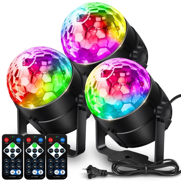 NEQUARE Disco Ball Party Lights-7 Colors DJ Disco Lights Led Strobe Lights Sound Activated with Remote Control for Karaoke, Festival Celebr