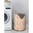 thumbnail image 3 of Watercolor Laundry Bag, Hand Drawn Flowers and Leaves Design Elements Garden Scenery, Hamper Basket with Handles Drawstring Closure for Laundromats, 13" x 19", Pale Orange Salmon, by Ambesonne, 3 of 4