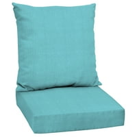 Outdoor Cushions Mainstays Solid Turquoise 48 X 24 In Outdoor Deep Seating Cushion Set
