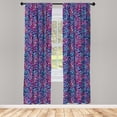 thumbnail image 4 of Ambesonne Grunge Window Curtains, Oval Watercolor Spots, Each 28" W x 63" L, Violet Blue Multicolor, 4 of 4