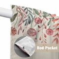 thumbnail image 4 of Swag Valance Curtains for Windows, Pink Spring Floral Light Filtering Kitchen Curtains with Rod Pocket, Farmhouse Rustic Flowers Watercolor Window Treatment Valances for Living Room, 36x36 - 2 PCS, 4 of 9