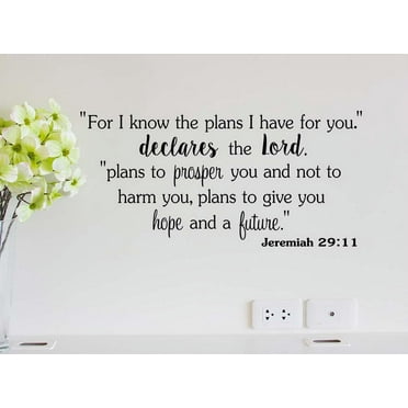 #2 for I Know The Plans i Have for You 22 x 10 Vinyl Wall Quote Vinyl Religious Decal Entry Sticker Corinthians Art Decor Motivational Inspirational Decorative Lettering