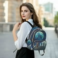 thumbnail image 6 of FORMRS Mini Backpack Purse for Women Quilted Travel Daypack Casual Shoulder Bag, Blue Planet, 6 of 7