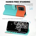 thumbnail image 2 of Cute Cartoon Wallet Phone Case for Samsung Galaxy S20 Ultra, with Card Holder Soft PU Leather Kickstand Cover for Men and Women Magnetic Shockproof Protective with Lanyard, Skyblue, 2 of 9
