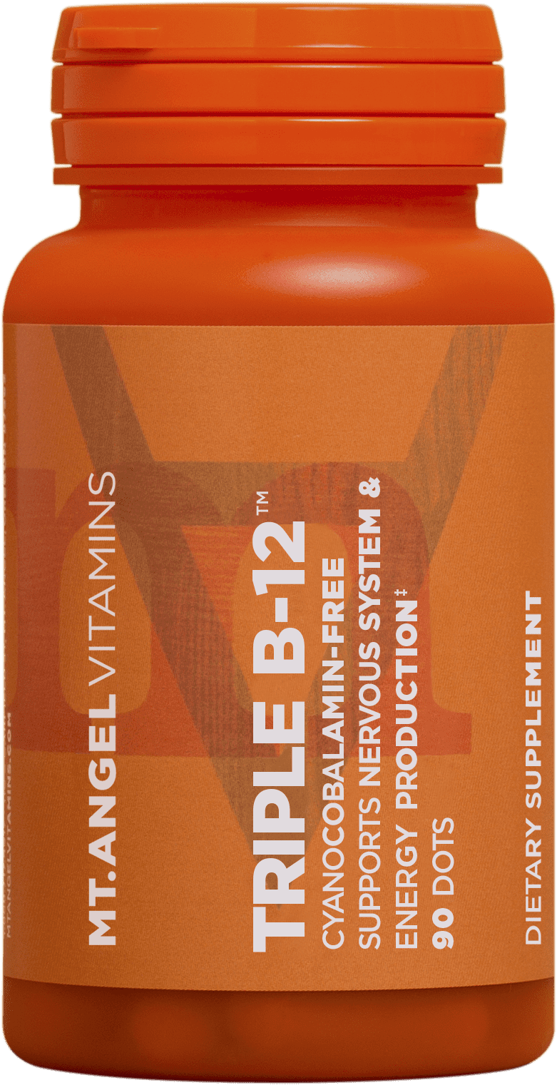 Mt. Angel Vitamins - Triple B-12 Dots, Supports Nervous System & Energy Production (90 Dots)